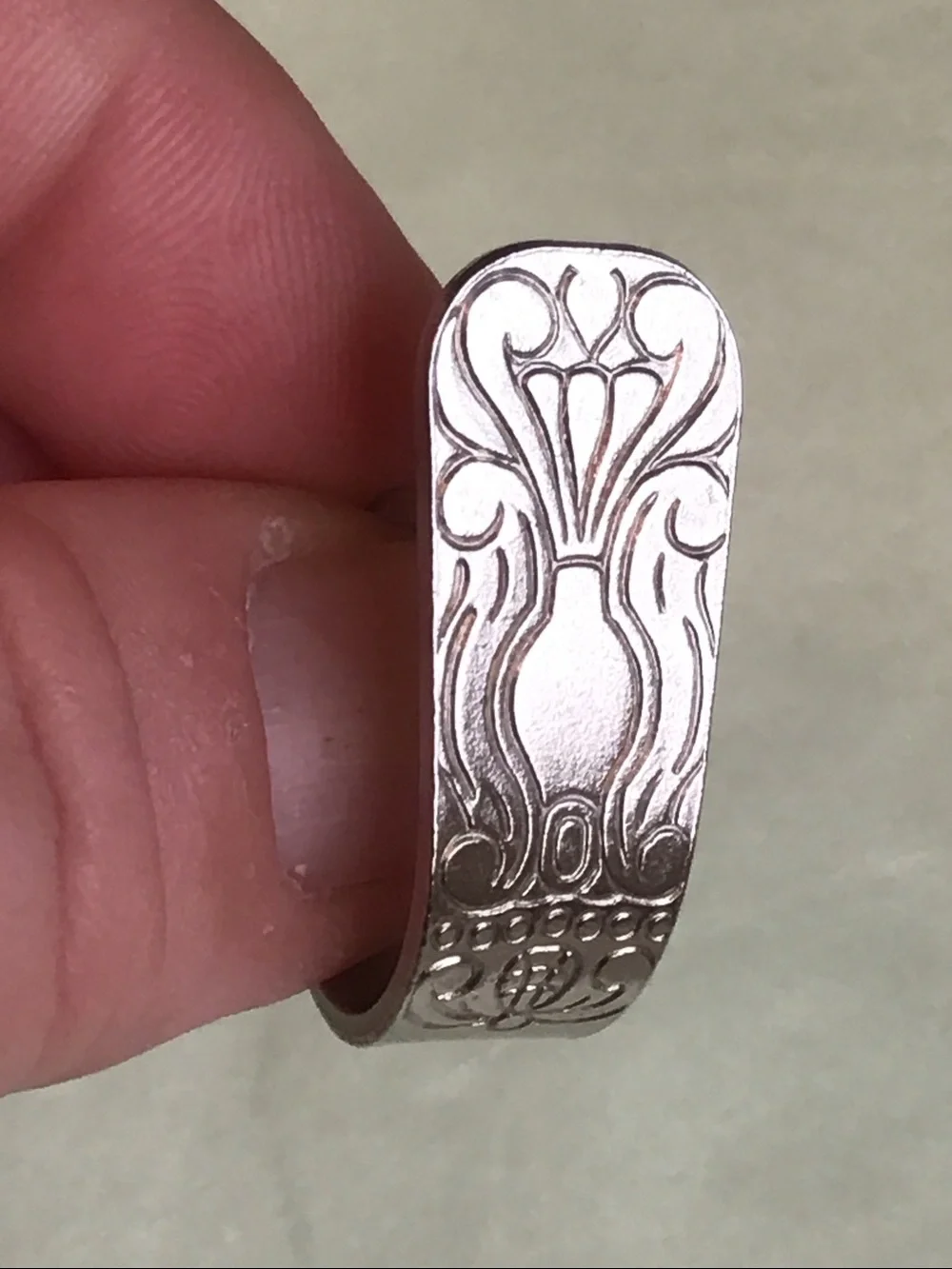 Vintage Silver Spoon Ring, Adjustable